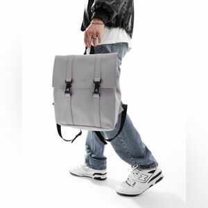 Rains MSN unisex waterproof backpack in flint gray lilac